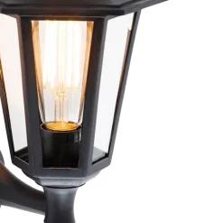 Klassieke buiten wandlamp zwart met bewegingssensor - New Haven