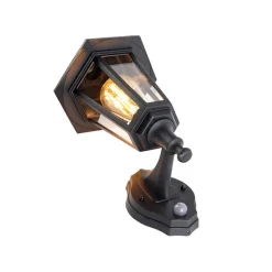 Klassieke buiten wandlamp zwart met bewegingssensor - New Haven