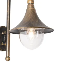 Klassieke buiten wandlamp antiek goud IP44 - Daphne