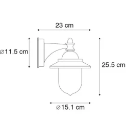 Klassieke buiten wandlamp zwart IP44 - Oxford
