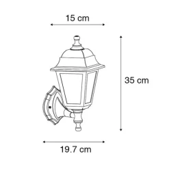 Klassieke buiten wandlamp zwart IP44 - Capital