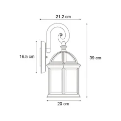 Klassieke buiten wandlamp antiek zilver IP44 - Glasgow