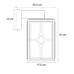 Klassieke buiten wandlamp zwart IP44 - Dover