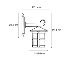 Klassieke buiten wandlantaarn antiek goud IP44 - Herb