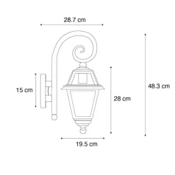 Klassieke buiten wandlantaarn zwart IP44 - Berta
