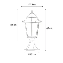 Klassieke buitenlantaarn sokkel donker groen IP44 - New Orleans