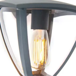 Klassieke buitenlantaarn wand down donkergrijs IP44 - Platar