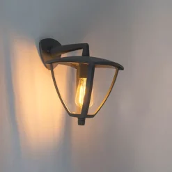 Klassieke buitenlantaarn wand down donkergrijs IP44 - Platar