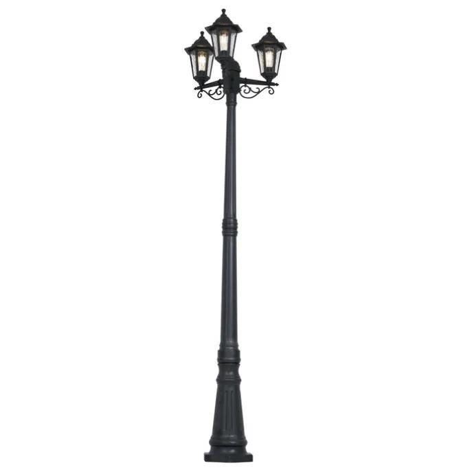Klassieke buitenpaal zwart 217cm IP44 - New Haven Hammered