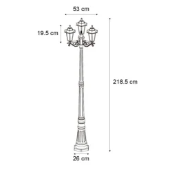 Klassieke buitenpaal zwart 217cm IP44 - New Haven Hammered