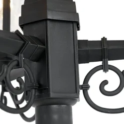 Klassieke buitenpaal zwart 217cm IP44 - New Haven Hammered