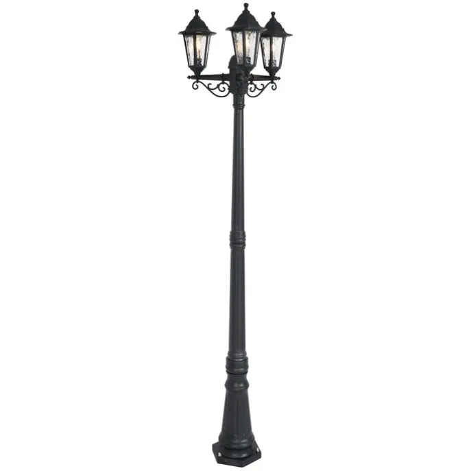Klassieke buitenpaal zwart 217cm IP44 - New Haven Hammered
