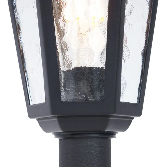 Klassieke buitenpaal zwart 122cm IP44 - New Haven Hammered