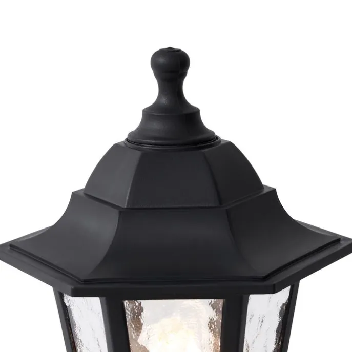 Klassieke buitenpaal zwart 122cm IP44 - New Haven Hammered