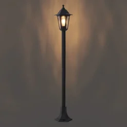 Klassieke buitenpaal zwart 122cm IP44 - New Haven Hammered