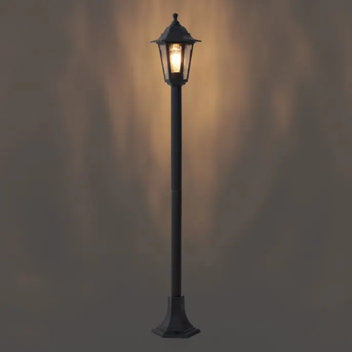 Klassieke buitenpaal zwart 122cm IP44 - New Haven Hammered