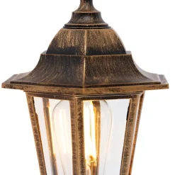 Klassieke buitenwandlamp antiek goud met bewegingssensor - New Haven