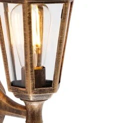 Klassieke buitenwandlamp antiek goud met bewegingssensor - New Haven