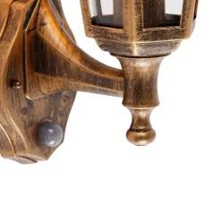 Klassieke buitenwandlamp antiek goud met bewegingssensor - New Haven
