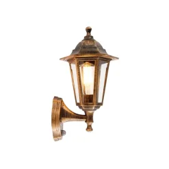 Klassieke buitenwandlamp antiek goud met bewegingssensor - New Haven
