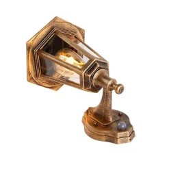 Klassieke buitenwandlamp antiek goud met bewegingssensor - New Haven