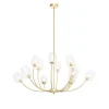 Klassieke hanglamp goud met glas 12-lichts - Elien