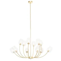 Klassieke hanglamp goud met glas 12-lichts - Elien