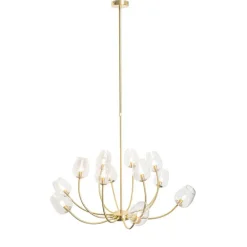 Klassieke hanglamp goud met glas 12-lichts - Elien