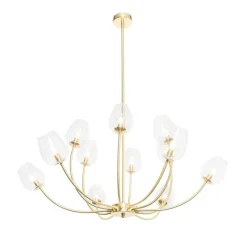 Klassieke hanglamp goud met glas 12-lichts - Elien