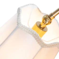 Klassieke hanglamp messing met witte lampenkap 5-lichts - Nona