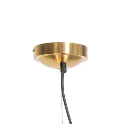 Klassieke hanglamp messing met witte lampenkap 5-lichts - Nona