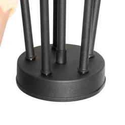 Klassieke hanglamp zwart met lampenkap goud 5-lichts - Nona