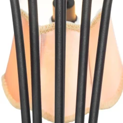 Klassieke hanglamp zwart met lampenkap goud 5-lichts - Nona