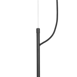 Klassieke hanglamp zwart met lampenkap goud 5-lichts - Nona