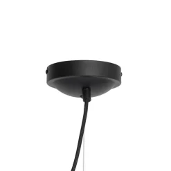 Klassieke hanglamp zwart met lampenkap goud 5-lichts - Nona