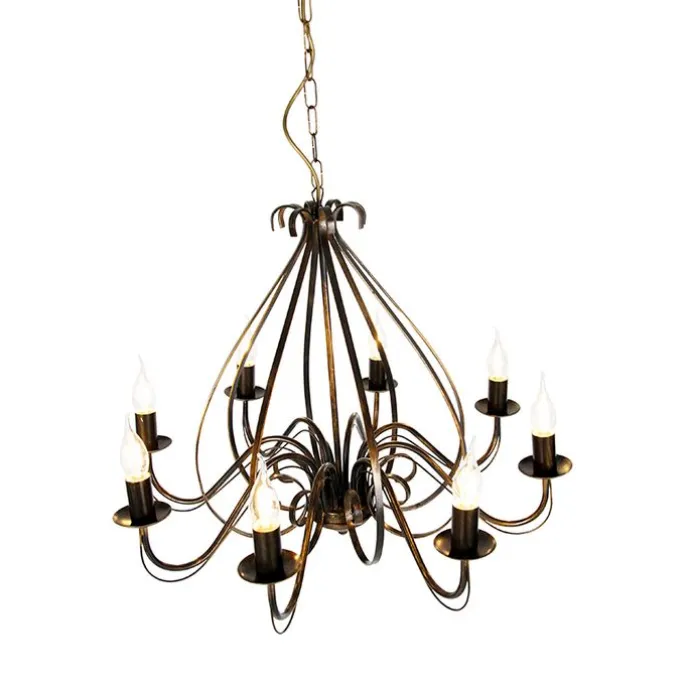 Klassieke kroonluchter antiek goud 8-lichts - Giuseppe