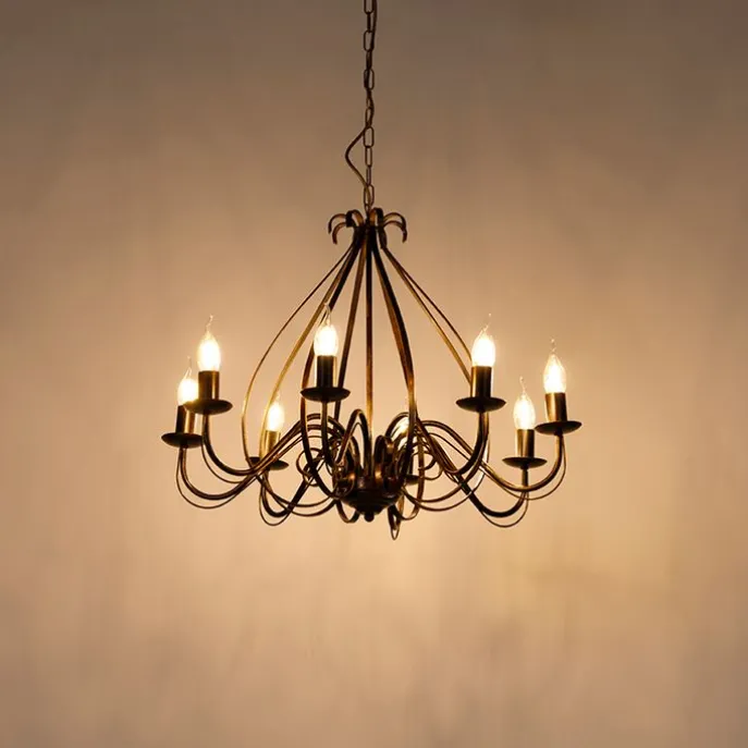 Klassieke kroonluchter antiek goud 8-lichts - Giuseppe