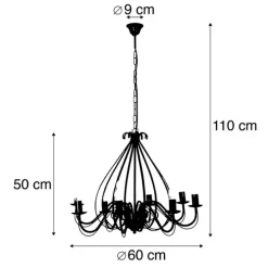 Klassieke kroonluchter antiek goud 8-lichts - Giuseppe