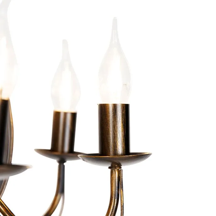 Klassieke kroonluchter antiek goud 8-lichts - Giuseppe