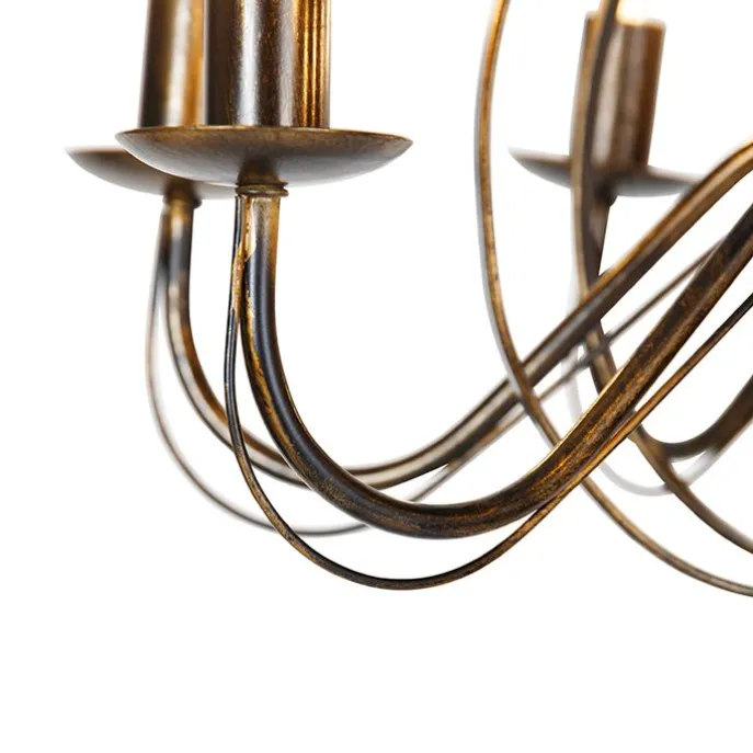 Klassieke kroonluchter antiek goud 8-lichts - Giuseppe