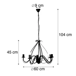 Klassieke kroonluchter antiek goud 5-lichts - Giuseppe