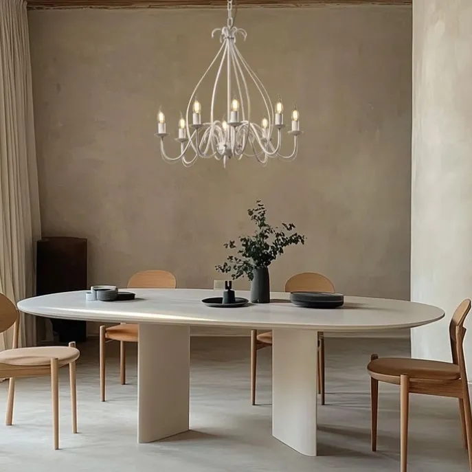 Klassieke kroonluchter crème 8-lichts - Giuseppe