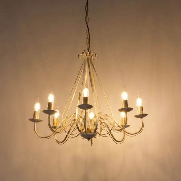 Klassieke kroonluchter crème 8-lichts - Giuseppe