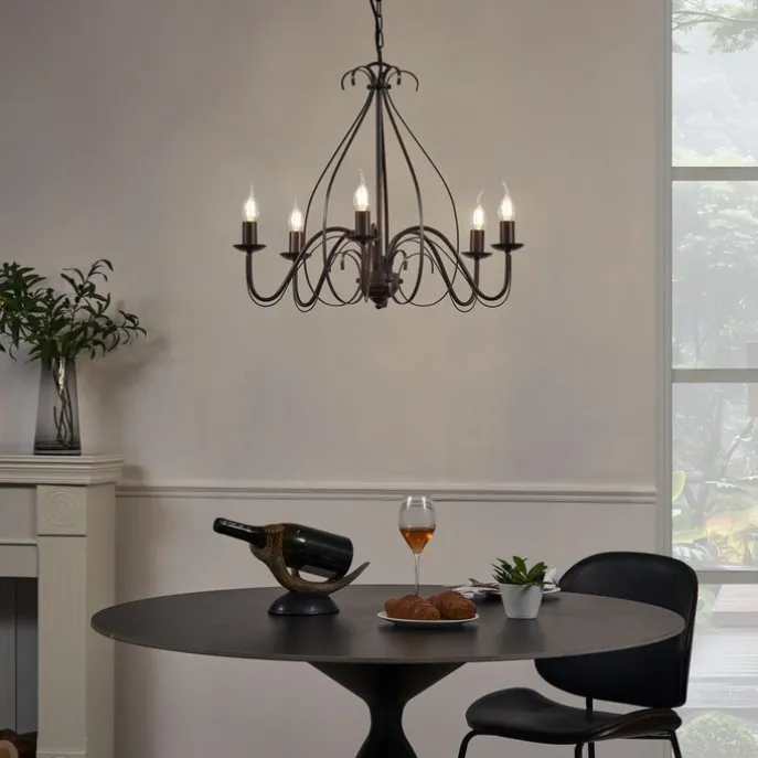 Klassieke kroonluchter roestbruin 5-lichts - Giuseppe