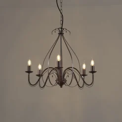 Klassieke kroonluchter roestbruin 5-lichts - Giuseppe
