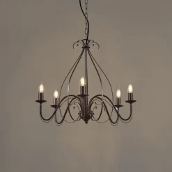 Klassieke kroonluchter roestbruin 5-lichts - Giuseppe