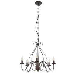 Klassieke kroonluchter roestbruin 5-lichts - Giuseppe