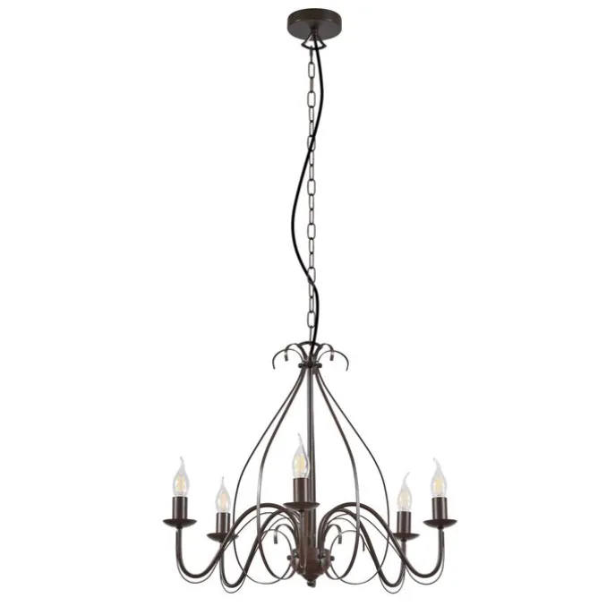 Klassieke kroonluchter roestbruin 5-lichts - Giuseppe