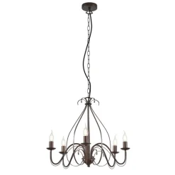 Klassieke kroonluchter roestbruin 5-lichts - Giuseppe