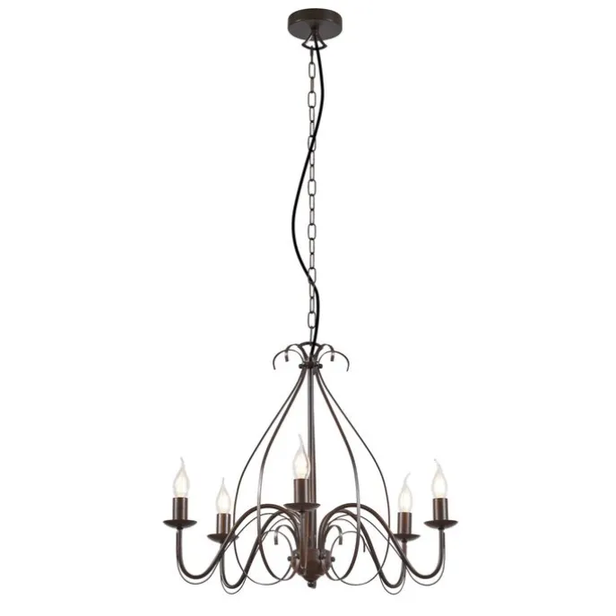 Klassieke kroonluchter roestbruin 5-lichts - Giuseppe